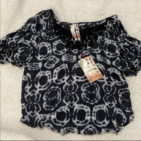 NWT da nang black silk blouse xs - Picture 2 of 13